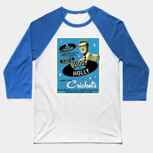 Buddy Holly In Person (Blue) Baseball T-Shirt